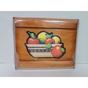 Vintage 1980 Current Inc Recipe Minder Wood Wall Plaque Fruit Kitchen Decor